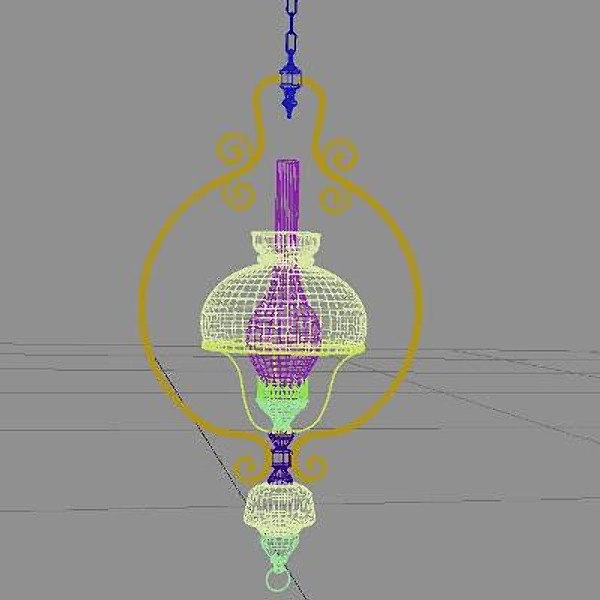 3d hanging brass lamp - Hanging Brass Lamp by piedrabuena